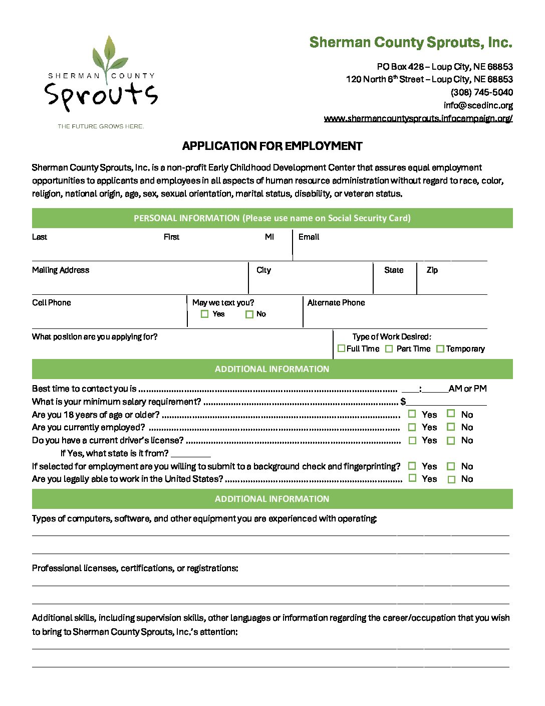 Employment & Enrollment Opportunities