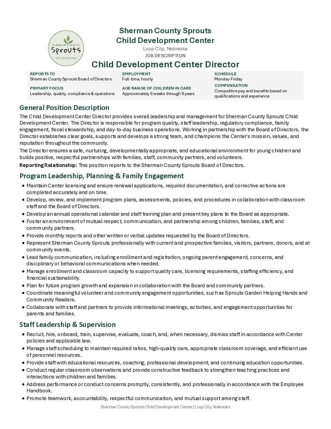 SCS - Director Job Description
